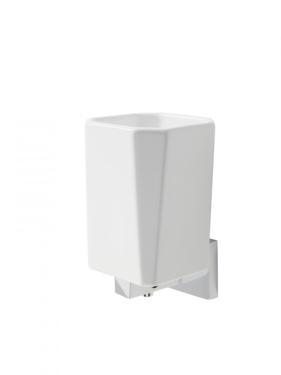 DIAC0088Vitti White Tumbler And Holder Wall Mounted